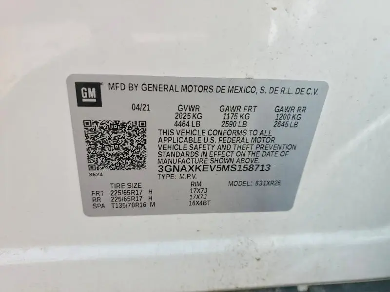 2021 CHEVROLET EQUINOX LT  