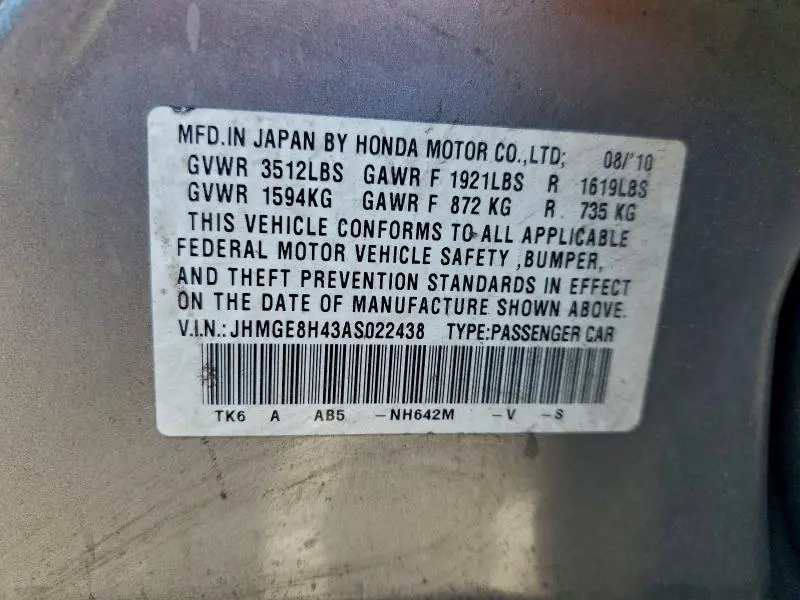 2010 HONDA FIT SPORT  