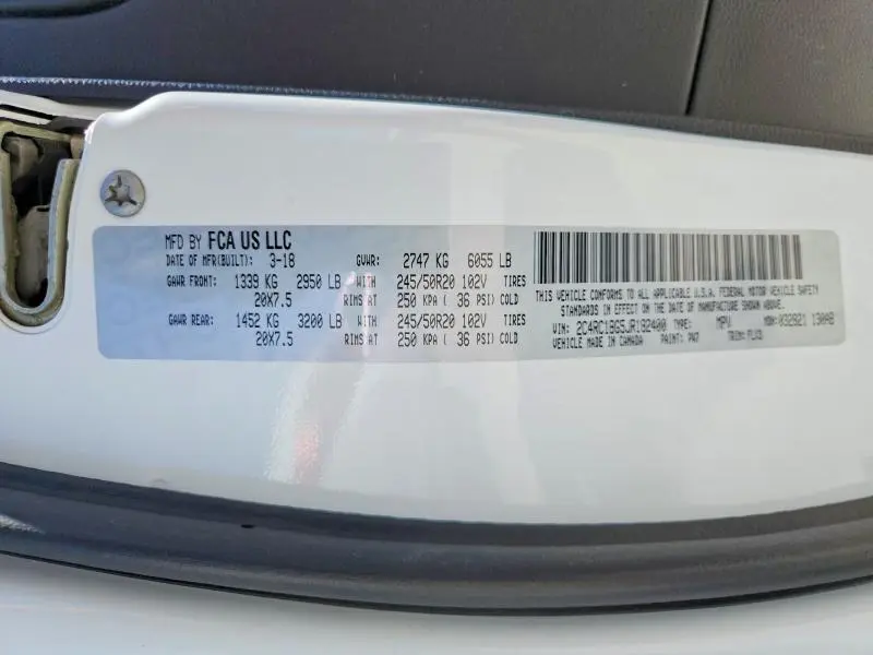 2018 CHRYSLER PACIFICA TOURING L  