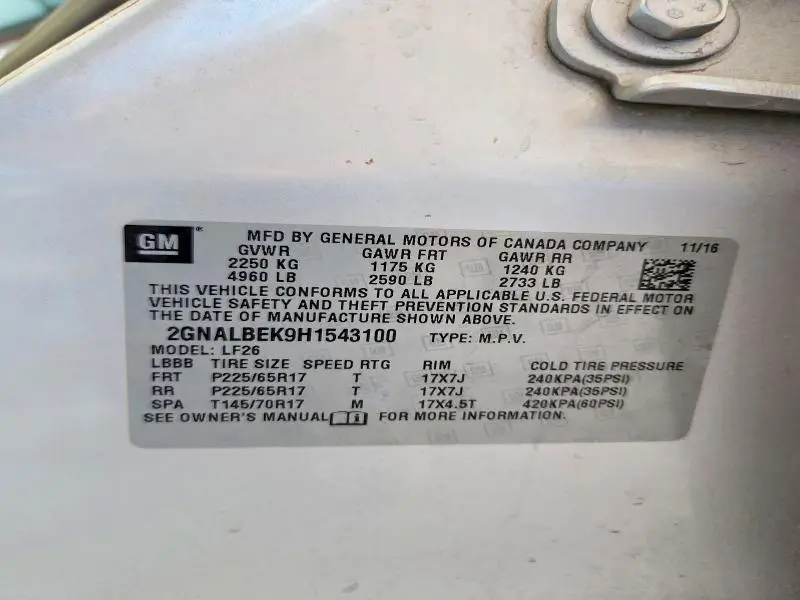 2017 CHEVROLET EQUINOX LS  