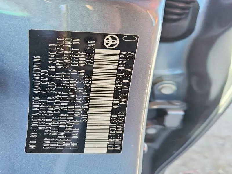 2020 TOYOTA COROLLA LE  