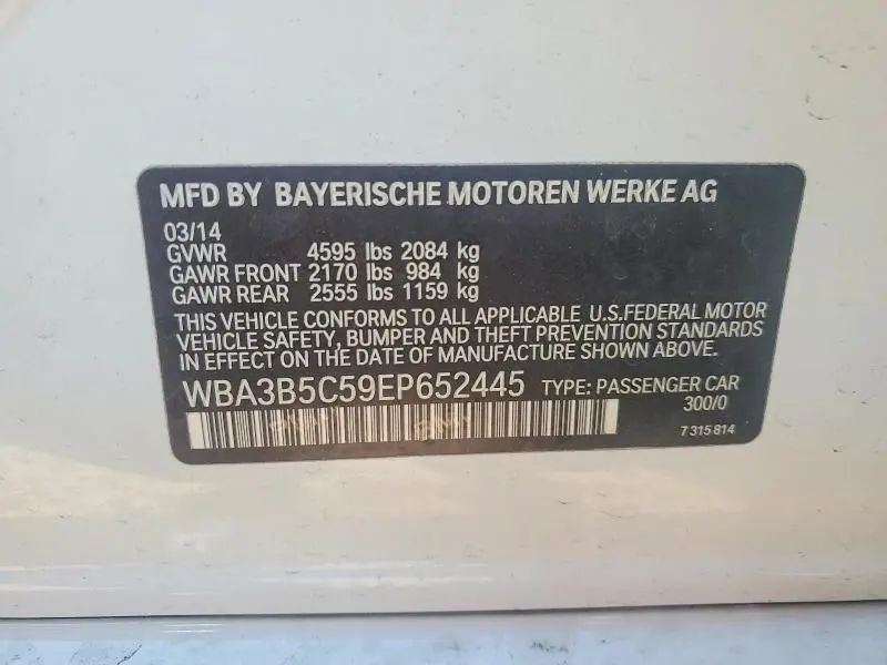 2014 BMW 328 XI SULEV  