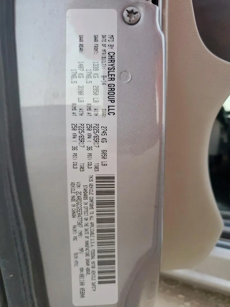 2014 DODGE GRAND CARAVAN SXT  