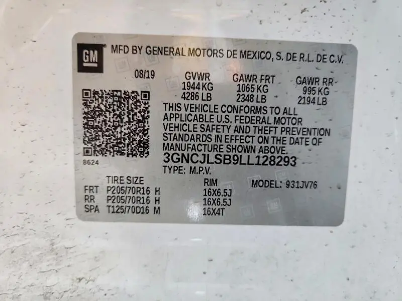 2020 CHEVROLET TRAX 1LT  