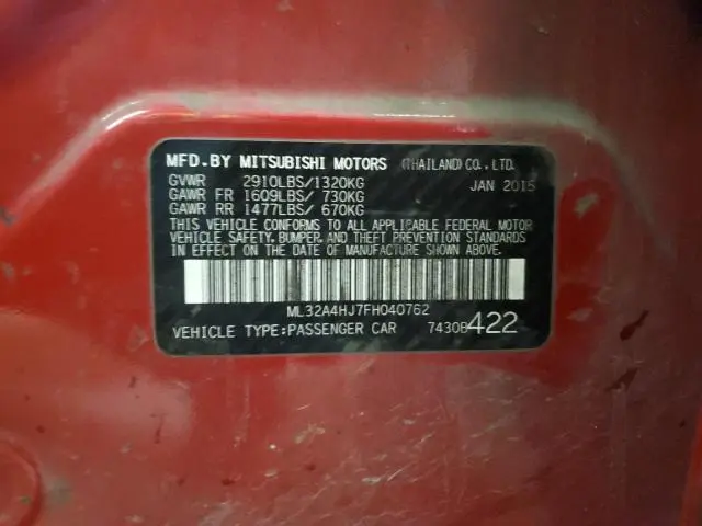 2015 MITSUBISHI MIRAGE ES  