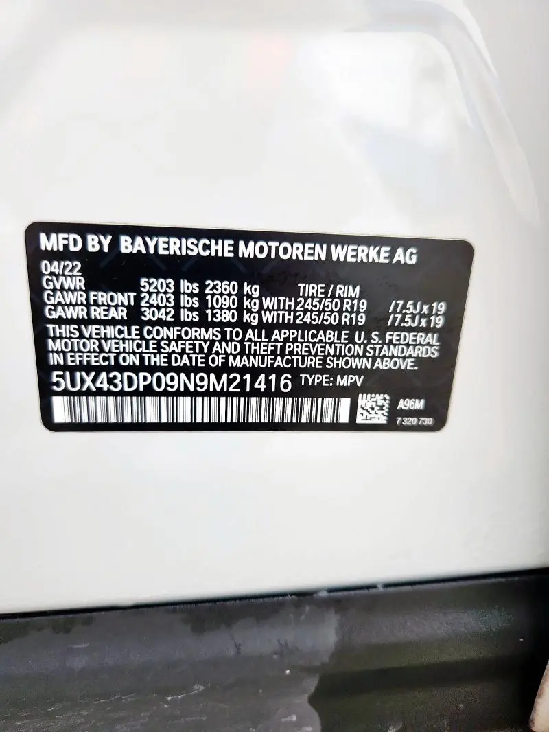 2022 BMW X3 SDRIVE30I  