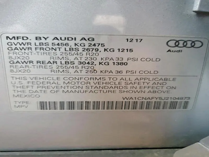 2018 AUDI Q5 PRESTIGE  