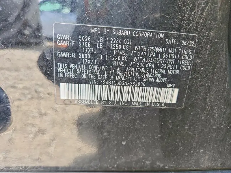 2022 SUBARU OUTBACK WILDERNESS  