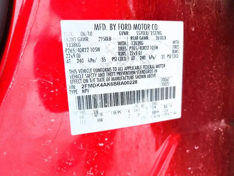 2011 FORD EDGE SPORT  