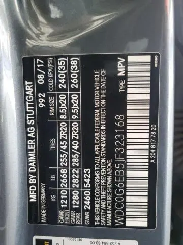 2018 MERCEDES-BENZ GLC 43 4MATIC AMG  