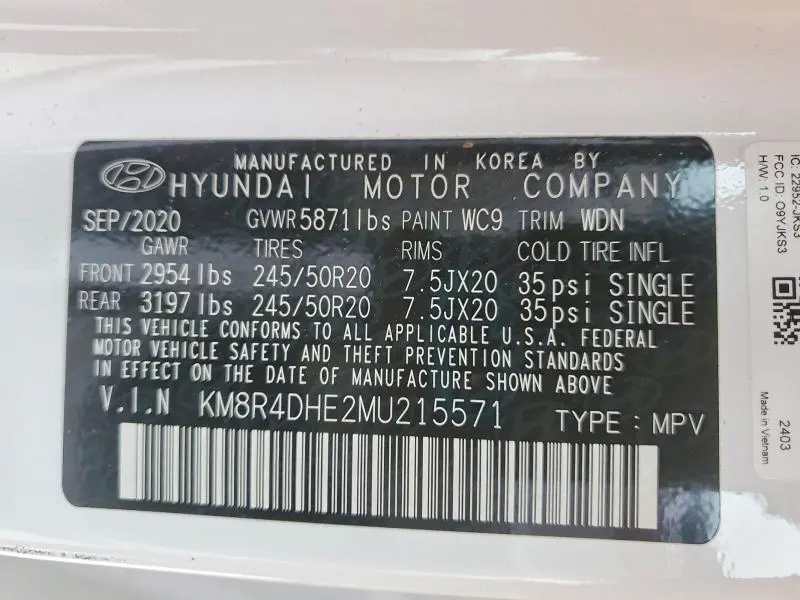 2021 HYUNDAI PALISADE SEL  