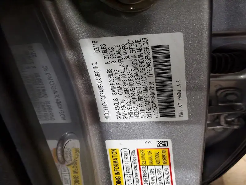 2018 HONDA ACCORD EXL  
