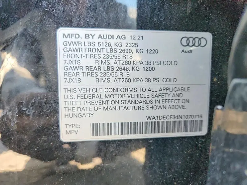2022 AUDI Q3 PREMIUM S LINE 45  