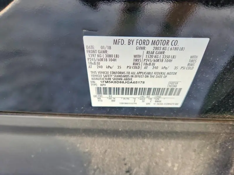 2018 FORD EXPLORER XLT  