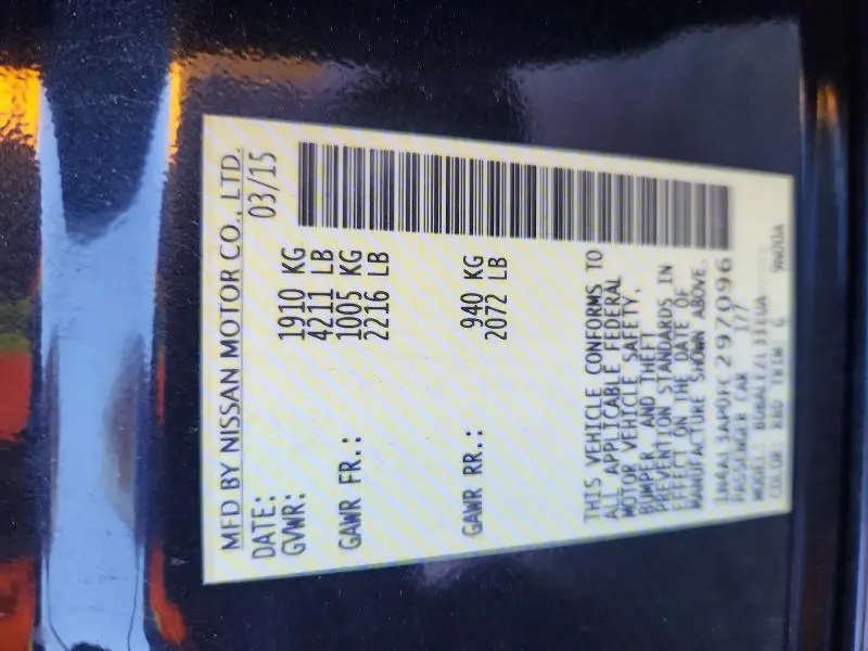 2015 NISSAN ALTIMA 2.5 S  