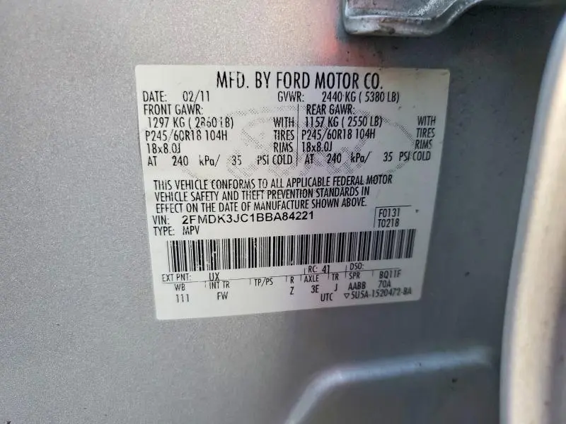 2011 FORD EDGE SEL  