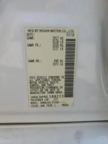 2016 NISSAN ALTIMA 2.5