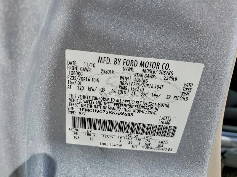 2011 FORD ESCAPE XLS  