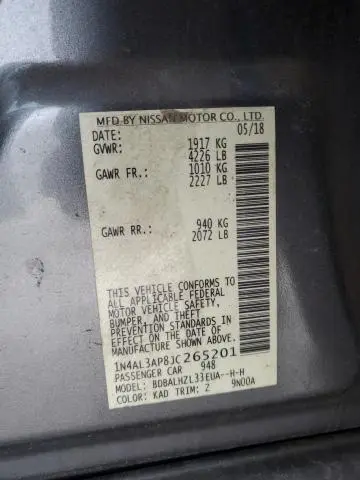 2018 NISSAN ALTIMA 2.5  