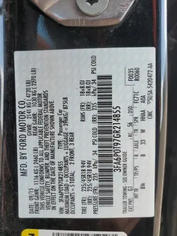 2016 FORD FUSION SE  
