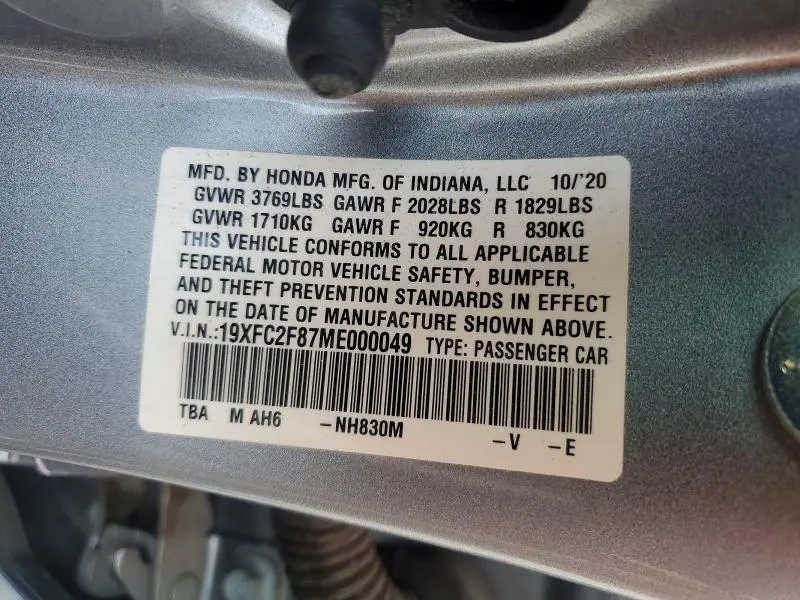 2021 HONDA CIVIC SPORT  