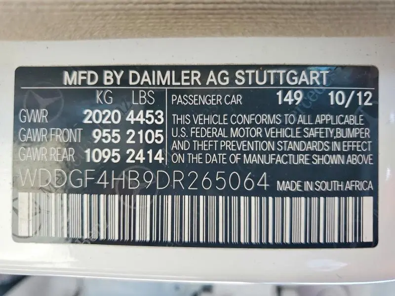 2013 MERCEDES-BENZ C 250  