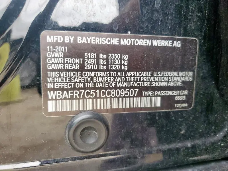 2012 BMW 535 I  