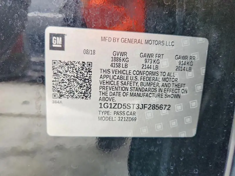 2018 CHEVROLET MALIBU LT  