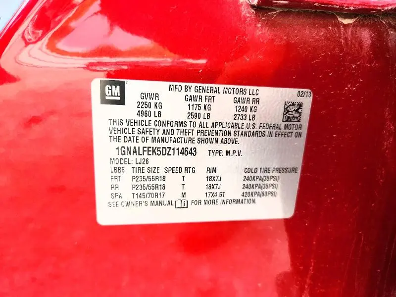 2013 CHEVROLET EQUINOX LTZ  