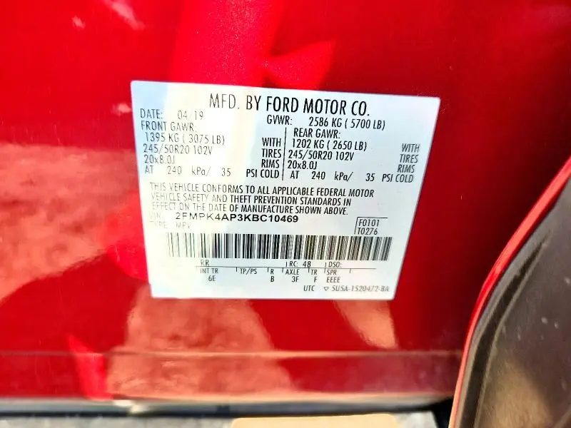 2019 FORD EDGE ST  