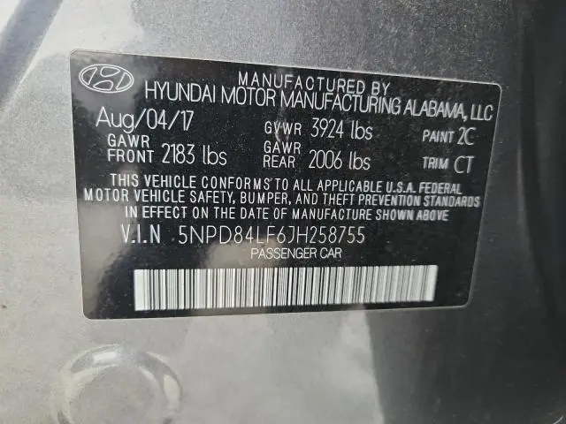 2018 HYUNDAI ELANTRA SEL  