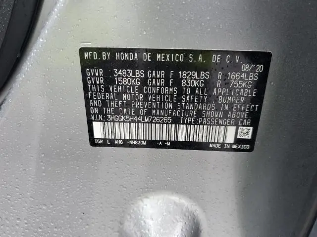 2020 HONDA FIT LX