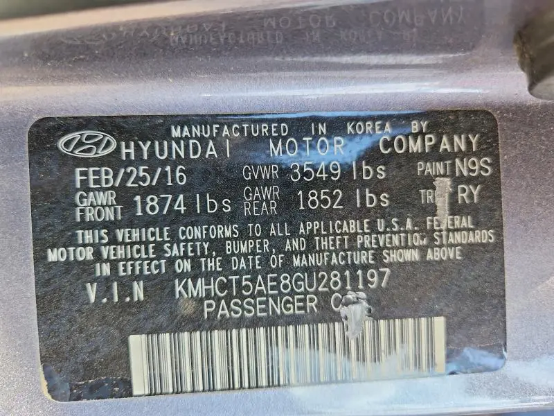 2016 HYUNDAI ACCENT SE  