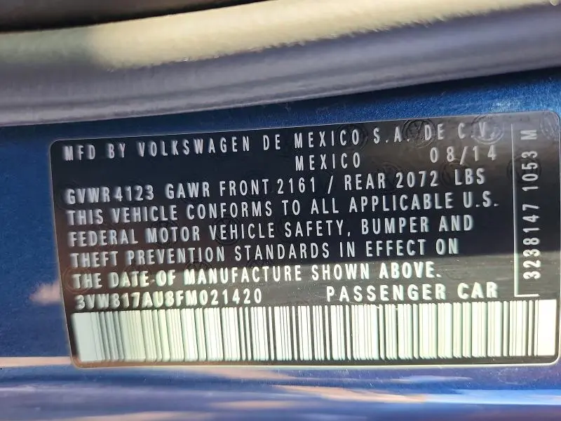 2015 VOLKSWAGEN GOLF   