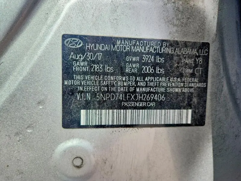 2018 HYUNDAI ELANTRA SE  