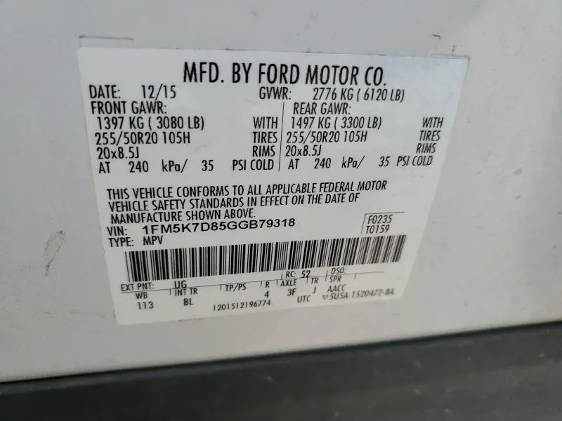 2016 FORD EXPLORER XLT  