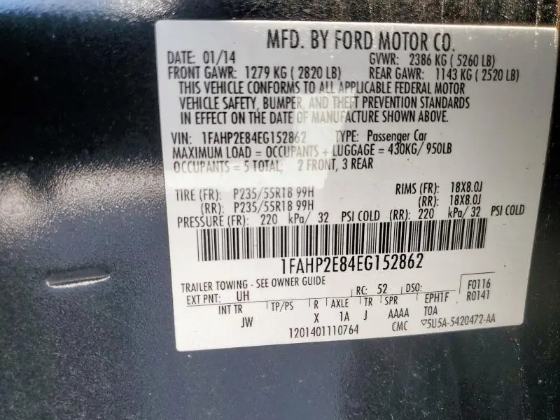2014 FORD TAURUS SEL  