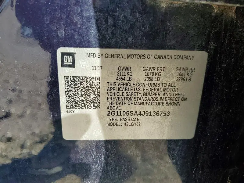 2018 CHEVROLET IMPALA LT  