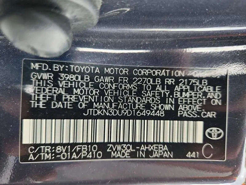 2013 TOYOTA PRIUS TWO  
