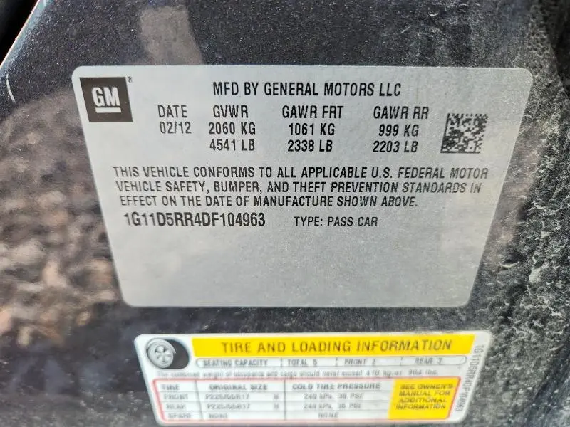 2013 CHEVROLET MALIBU 1LT  