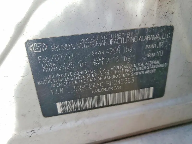 2011 HYUNDAI SONATA LIMITED  