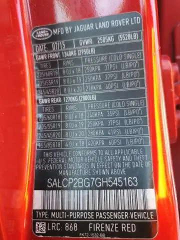 2016 LAND ROVER DISCOVERY SPORT SE  