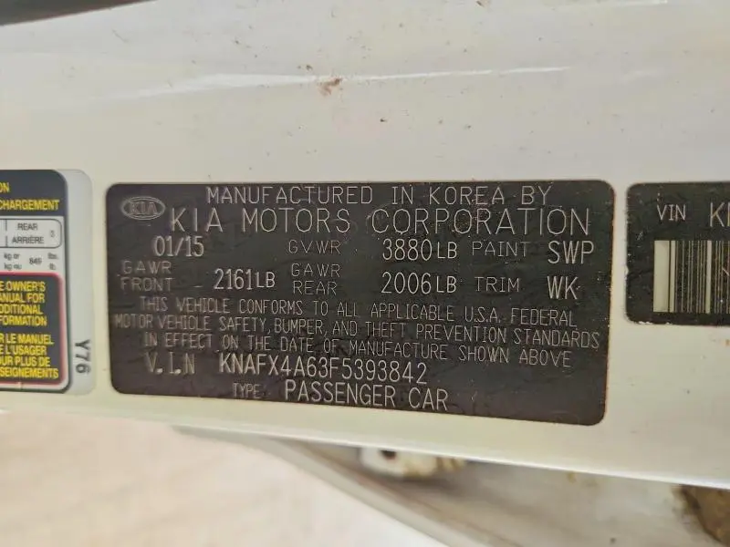 2015 KIA FORTE LX  