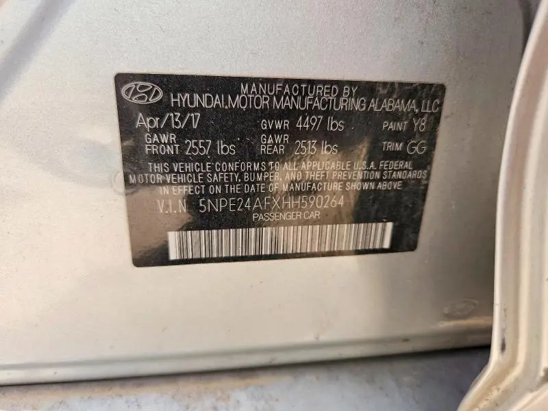 2017 HYUNDAI SONATA SE  