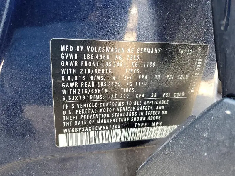 2014 VOLKSWAGEN TIGUAN S  