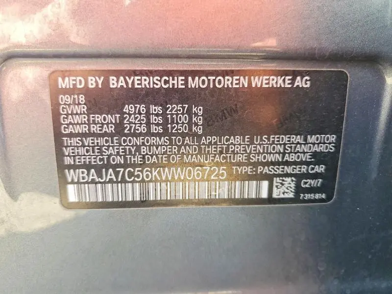 2019 BMW 530 XI  