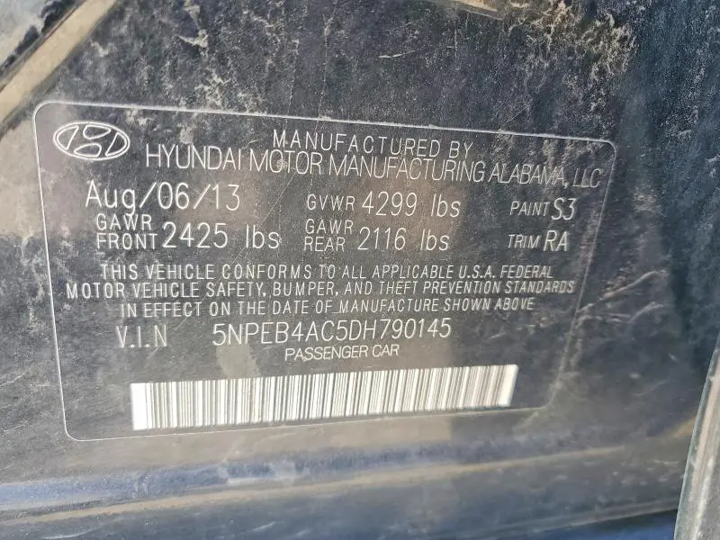 2013 HYUNDAI SONATA GLS  