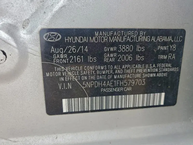 2015 HYUNDAI ELANTRA SE  