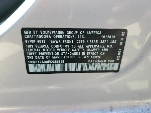 2014 VOLKSWAGEN PASSAT SE  