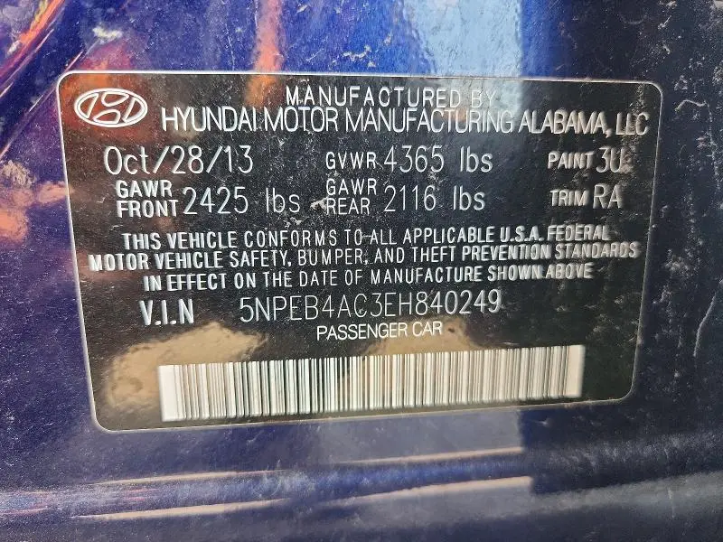 2014 HYUNDAI SONATA GLS  